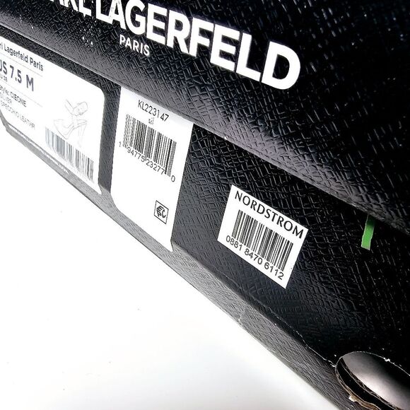 NWT Karl Lagerfeld Cieone Metallic Silver Lame Strappy Heel Sandal Size 7.5 9 - Picture 4 of 12